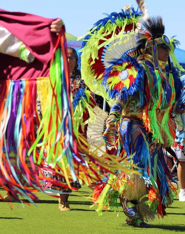 Snow Mountain Paiute Pow Wow Grand Entry as an older performer in dramatic costume as seen in Powwows: Duck Valley; Elko; Ely; Fallon; Fort Mojave; Goshute; Moapa; Muckleshoot; Nevada Day; Numaga; Red Dress; Sacred Visions; Stewart; Sycuan; UNLV; Univ. of Nev. Reno; and Walker River.