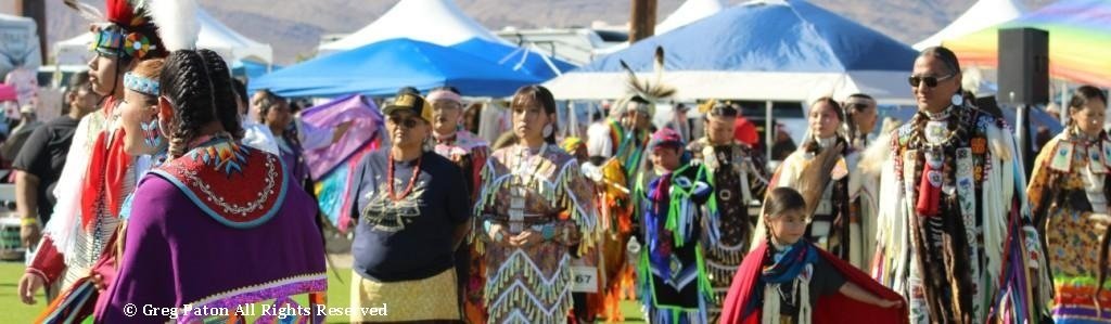 Snow Mountain Paiute Pow Wow at end of Grand Entry are seen with family and friends as seen in powwows: Las Vegas Snow Mountain Paiute; Moapa; Moapa Valley; Muckleshoot; Nevada Day; Numaga; Pahrump; Pahrump Valley; Pahrump Valley Social; and Pahrump Social. 
