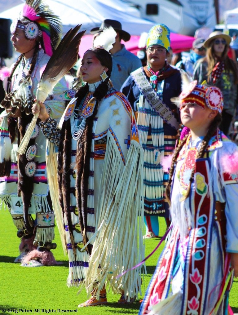 Grand Entry group shot as seen in powwows: Oglala; Rosebud Sioux; Shoshone; Sioux; Tohono; Wacipi; Wampanoag; Yaqui; & Zuni.