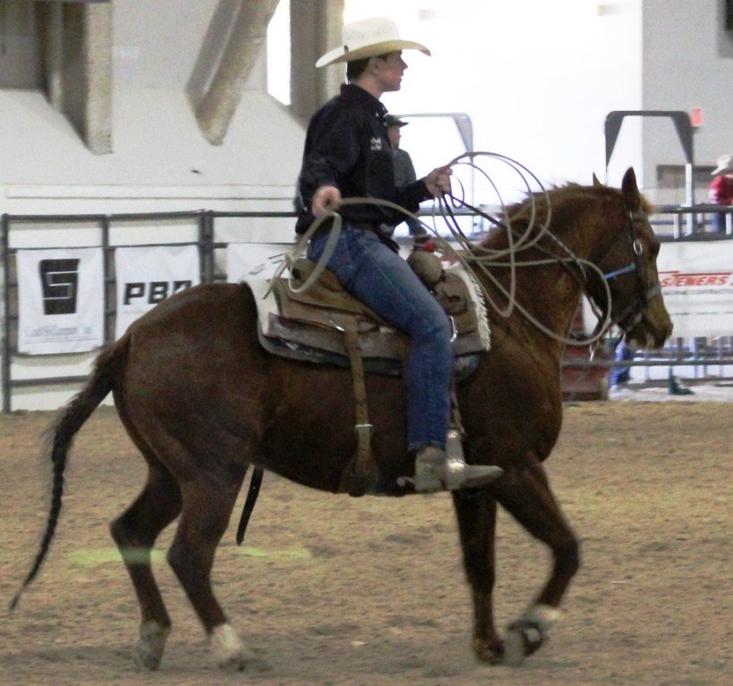In boy's breakaway event, cowboy is disappointed having missed the steer as seen in high school rodeos: Alamo; Battle Mountain; Boulder City; Pahrump; Pahrump Valley; Elko; Eureka; Fallon; Fernley; Humboldt; Moapa Valley; Spanish Springs; Washoe; Wells; White Pine; NSHSRA; Priefert Pavilion; & South Point.