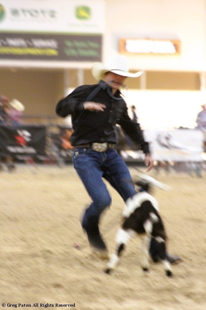 In pole-bending event, powerful rider runs at goat in time trials at Priefert Pavilion as seen in high school rodeos: Alamo; Battle Mountain; Boulder City; Pahrump; Pahrump Valley; Elko; Eureka; Fallon; Fernley; Humboldt; Moapa Valley; Spanish Springs; Washoe; Wells; White Pine; NSHSRA; Priefert Pavilion; & South Point.