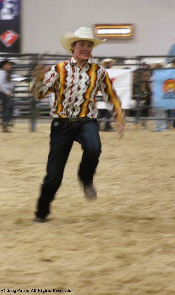In pole-bending event, rider runs full tilt toward goat in time trials at Priefert Pavilion as seen in high school rodeos: Alamo; Battle Mountain; Boulder City; Pahrump; Pahrump Valley; Elko; Eureka; Fallon; Fernley; Humboldt; Moapa Valley; Spanish Springs; Washoe; Wells; White Pine; NSHSRA; Priefert Pavilion; & South Point.